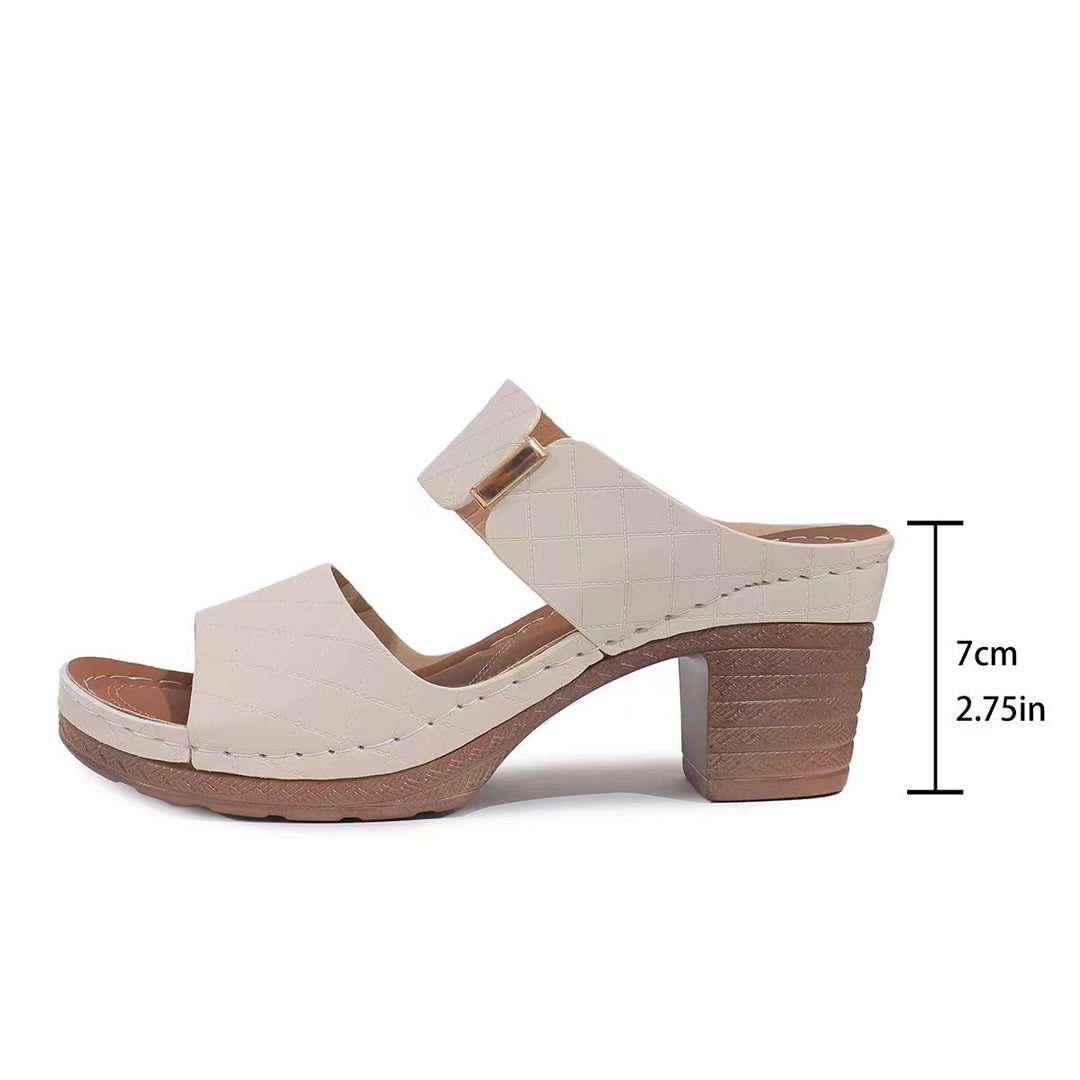 Dame Wedge-sandaler med flettet design og komfortabel blokhæl Stilla