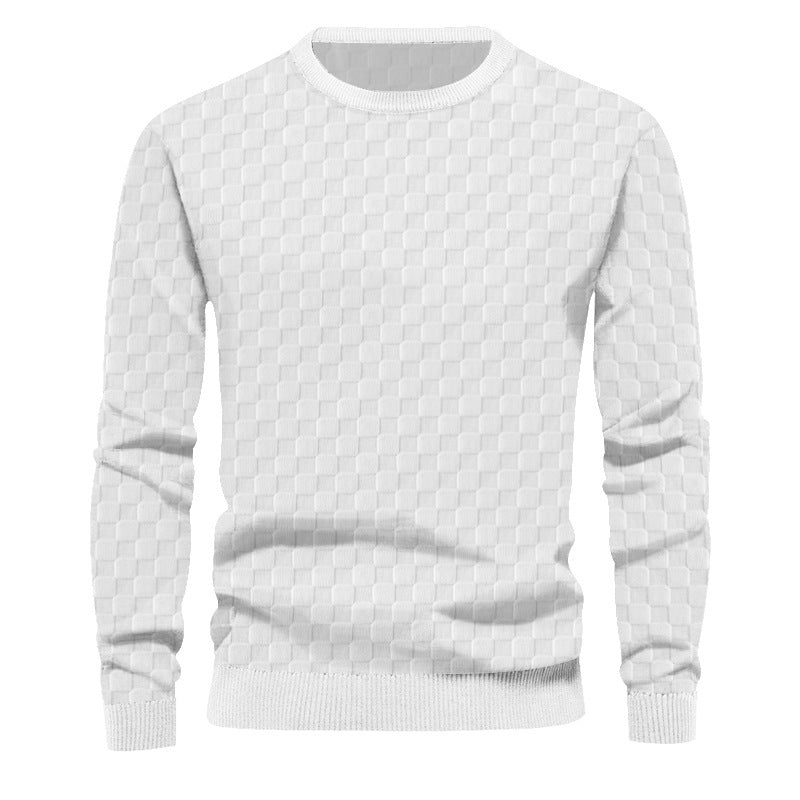 Herrer moderne strukturpullover med rund halsudskæring og komfortabel pasform Stilla