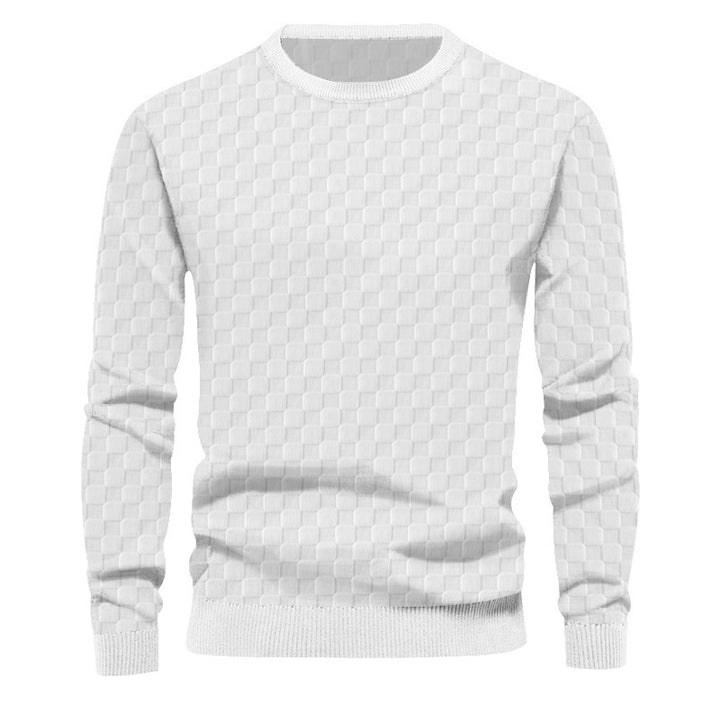 Herrer moderne strukturpullover med rund halsudskæring og komfortabel pasform Stilla