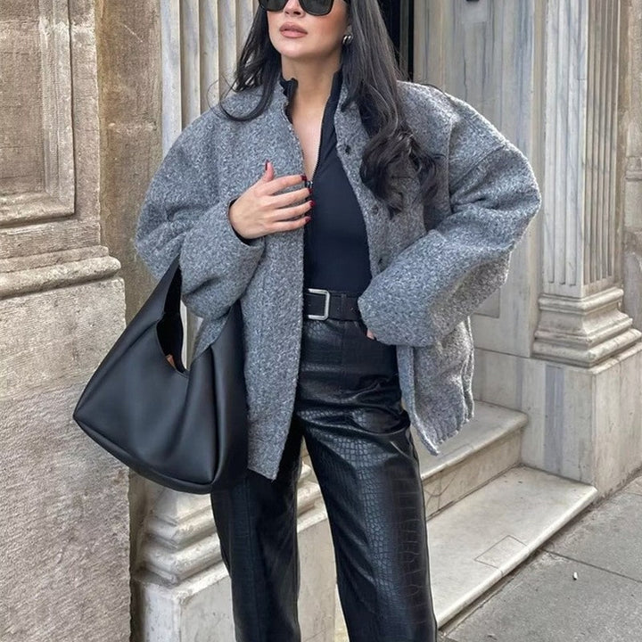 Dame Krammende Oversized-Jakke i Boxy-snit Stilla