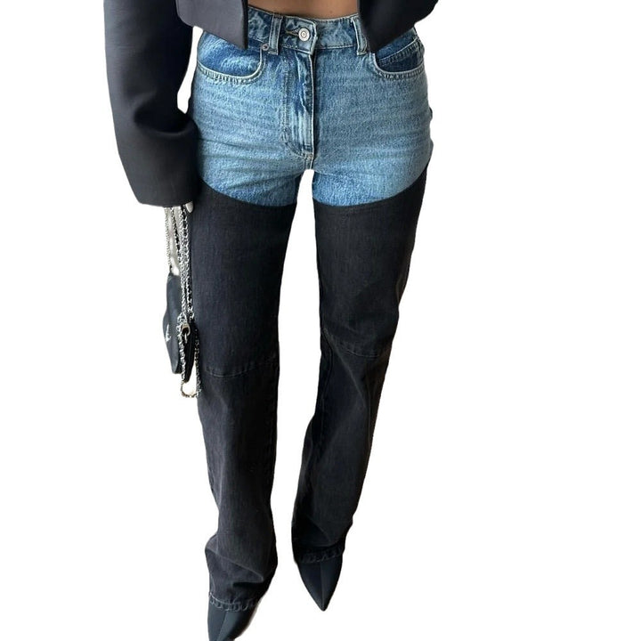 Dame High-Waist Jeans med asymmetrisk design Stilla