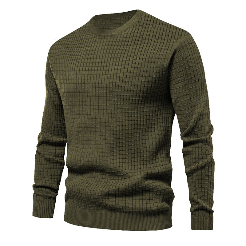 Herrer elegant strikpullover med struktureret design Stilla