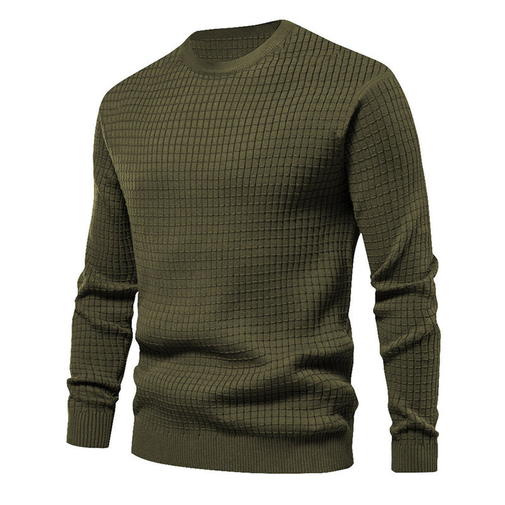 Herrer elegant strikpullover med struktureret design Stilla