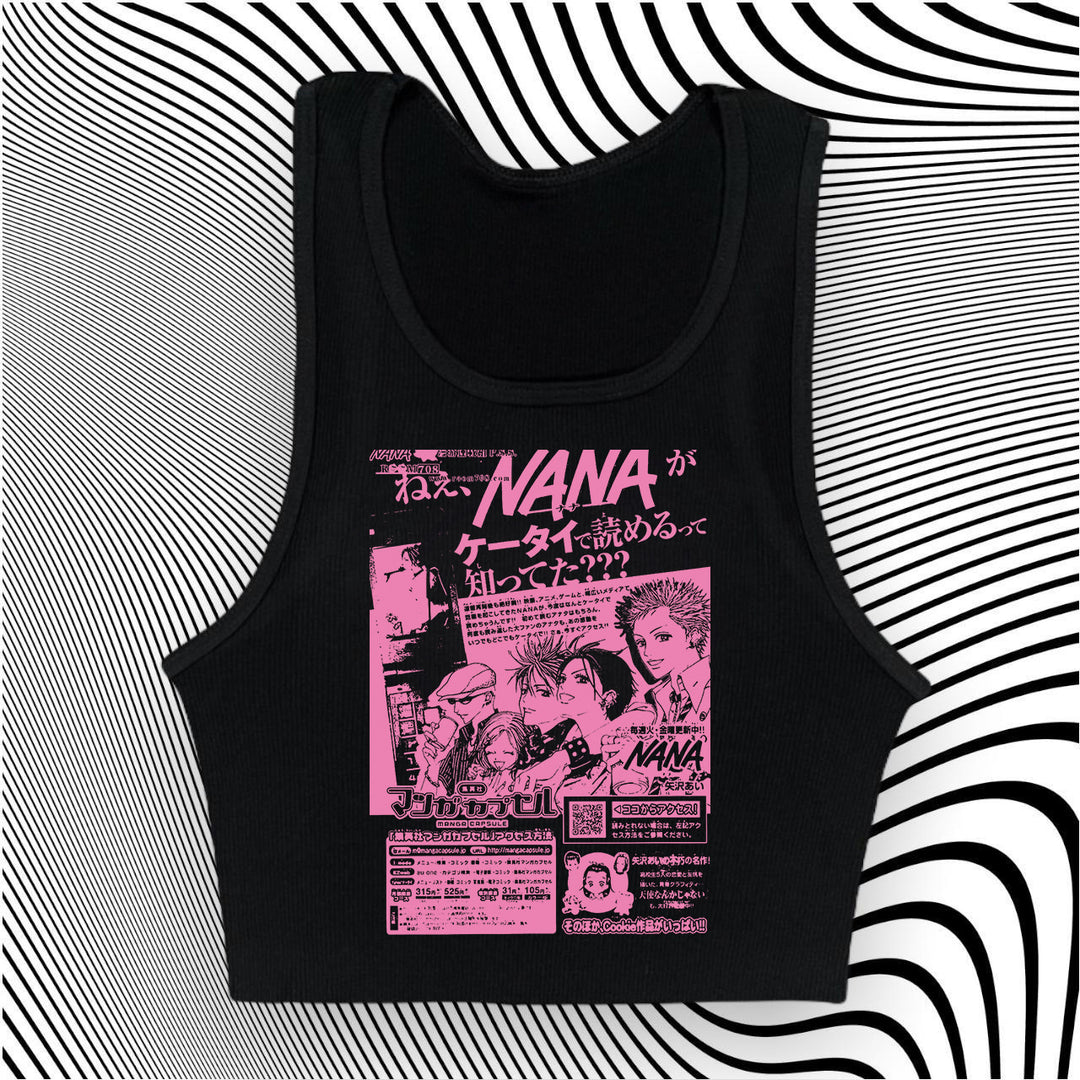 Dame Crop-Top med kreativ grafisk tryk Skovae