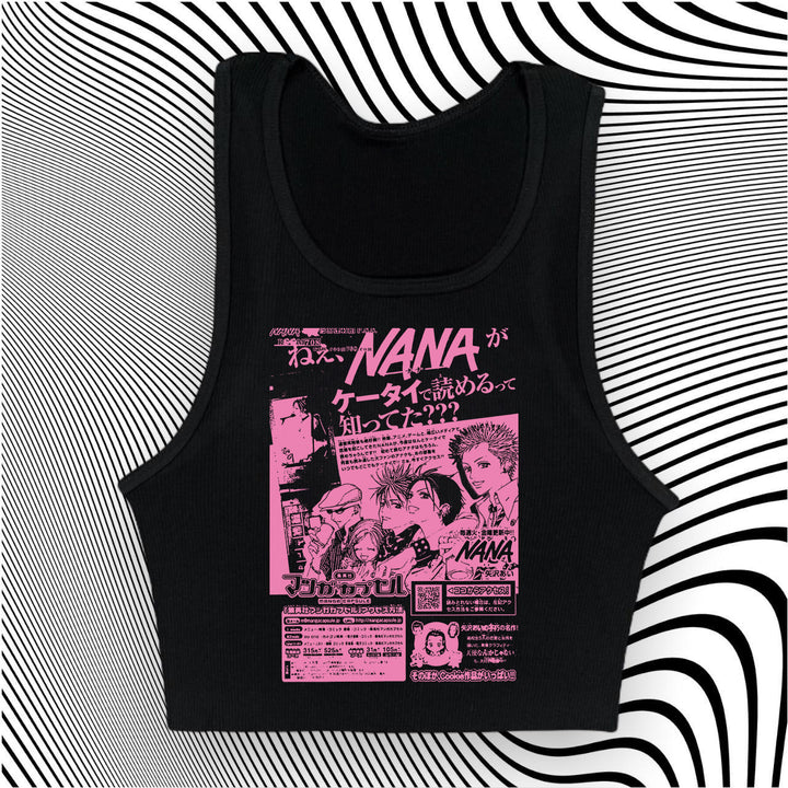 Dame Crop-Top med kreativ grafisk tryk Skovae