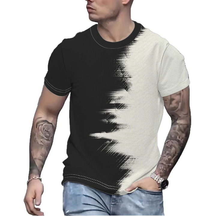 Herrer T-shirt med moderne farvegradient og unikt struktureret design Stilla
