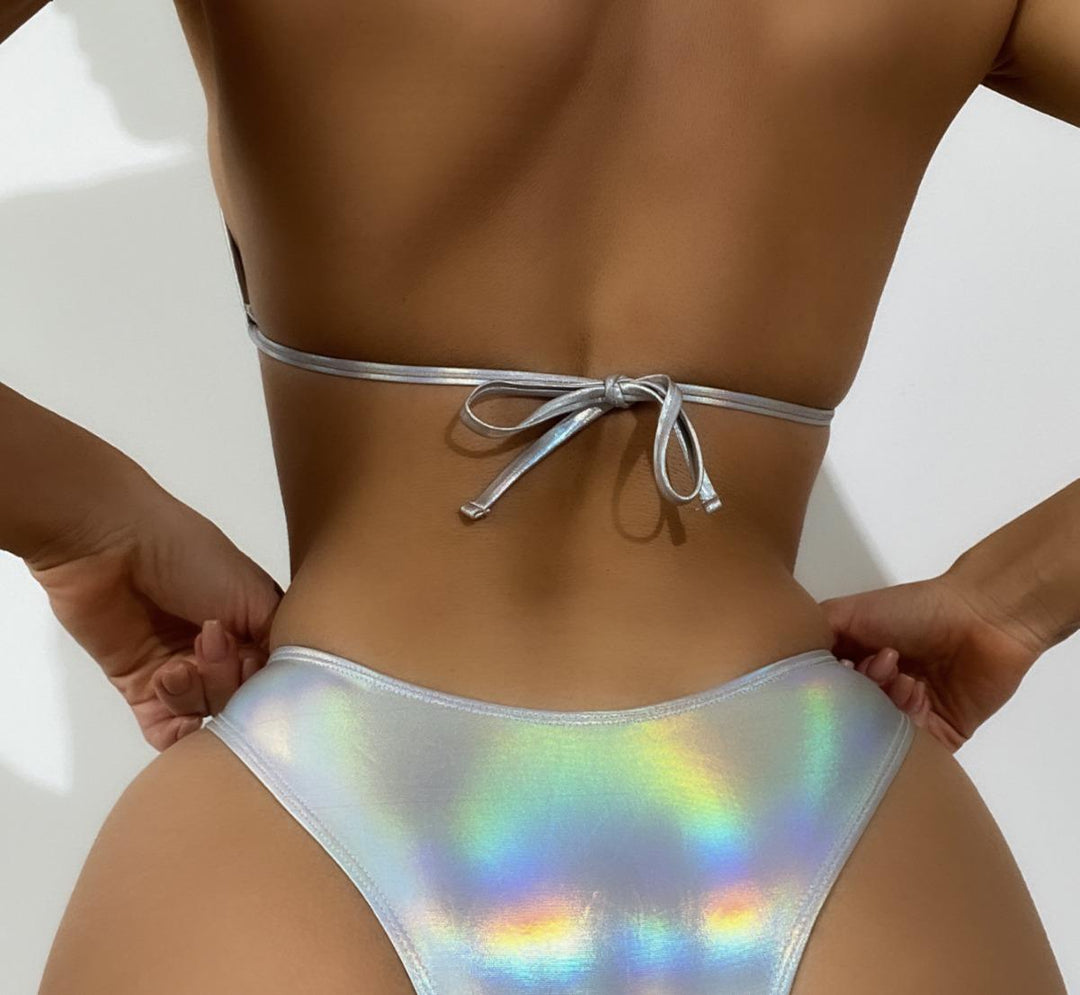 Dame Bikini-sæt med glat overflade og funkende frynser Stilla