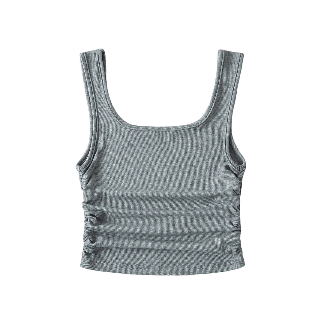 Dame Tanktop med raffinerede ruffles detaljer og elastisk snit Stilla