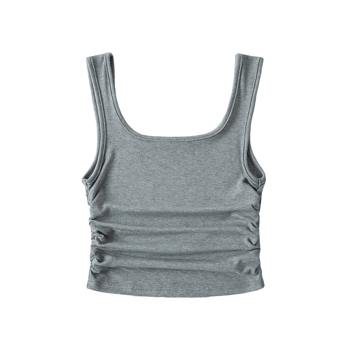 Dame Tanktop med raffinerede ruffles detaljer og elastisk snit Stilla