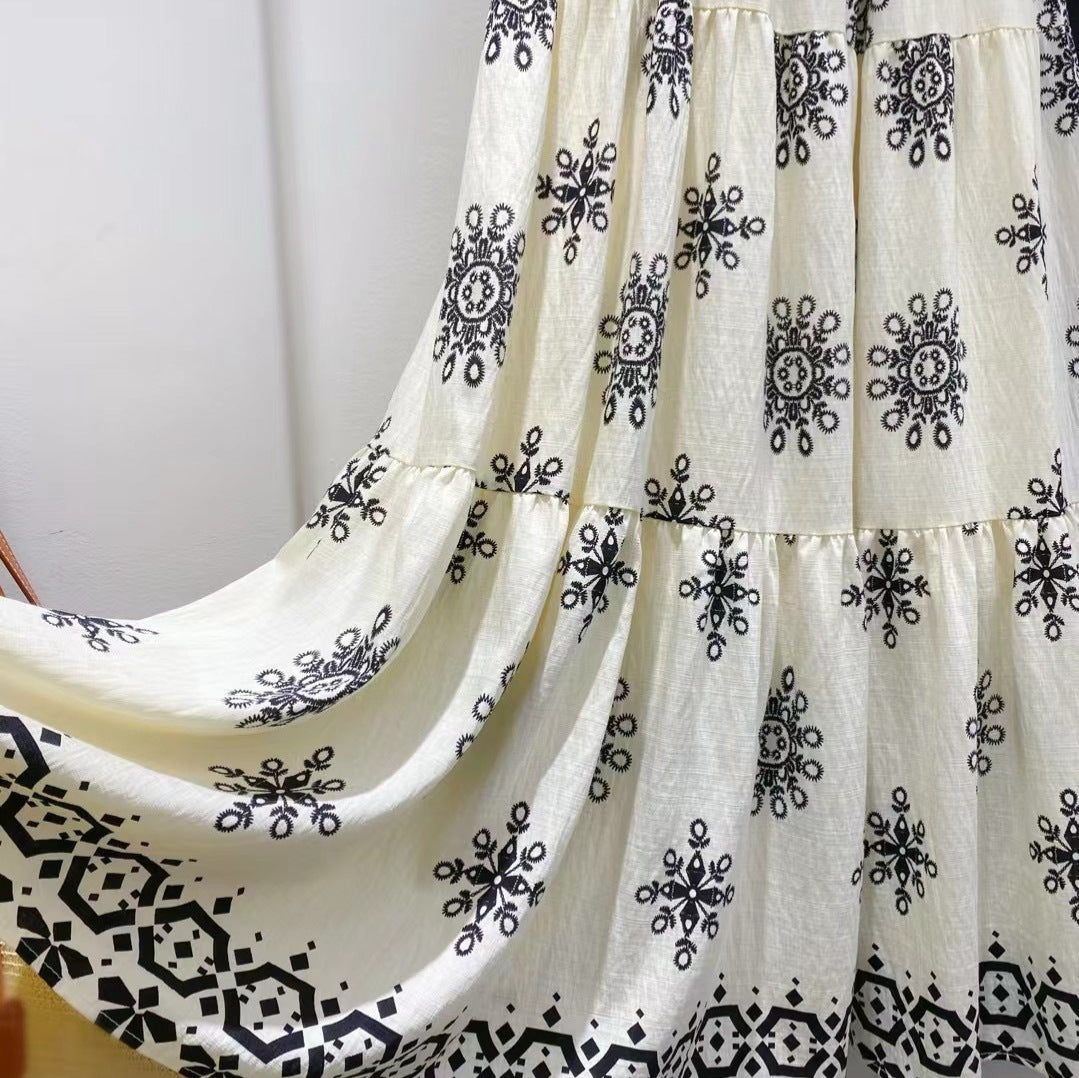 Femme Bohemian Broderet Maxi-Nederdel Stilla