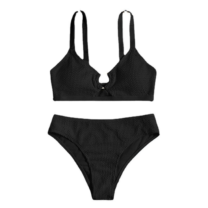 Dame højtaljede bikini-sæt med lille cut-out Skovae