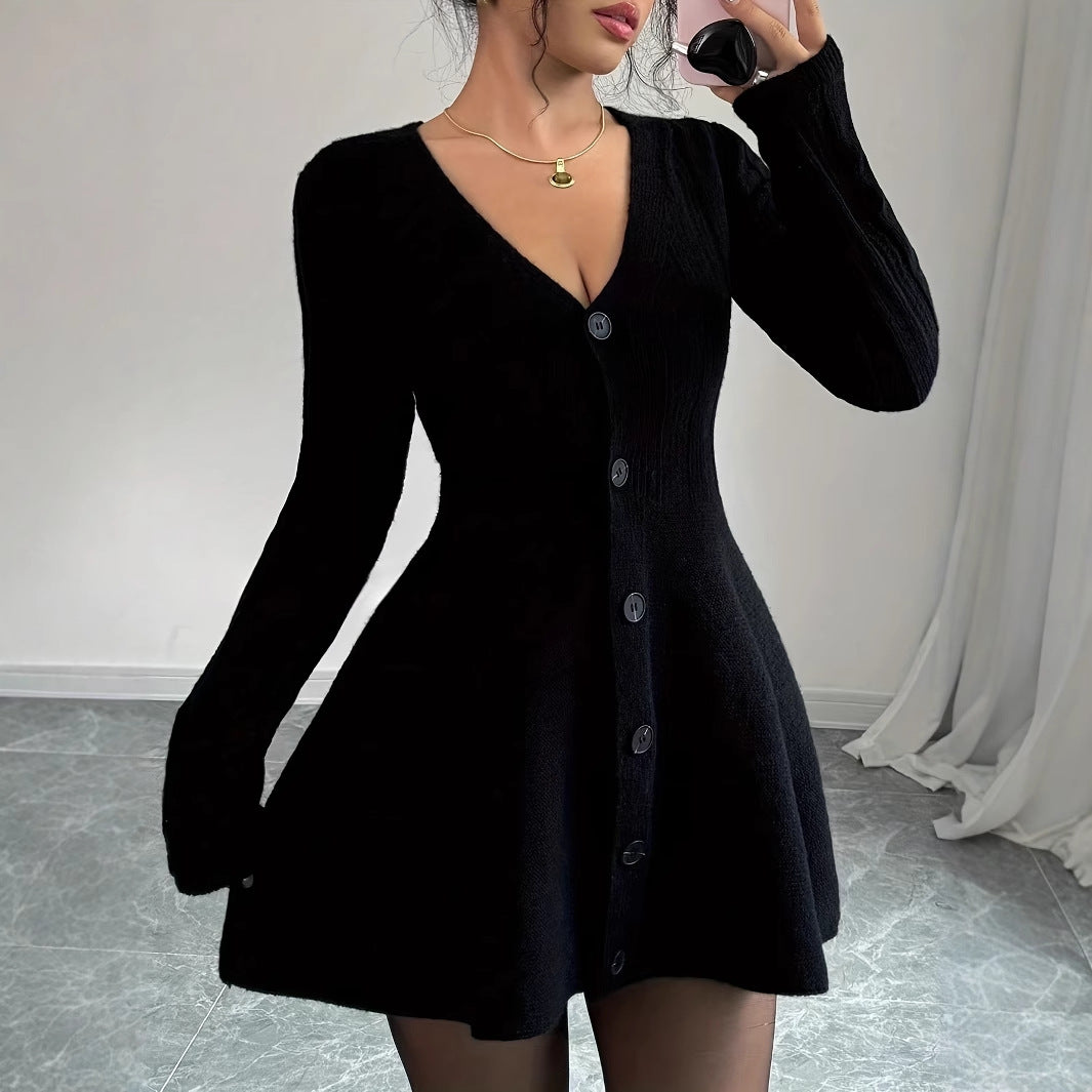 Femme Knap-Front Udstillet Kjole Stilla