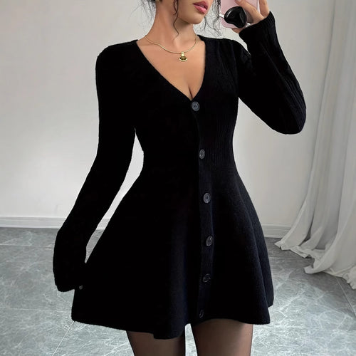 Femme Knap-Front Udstillet Kjole Stilla