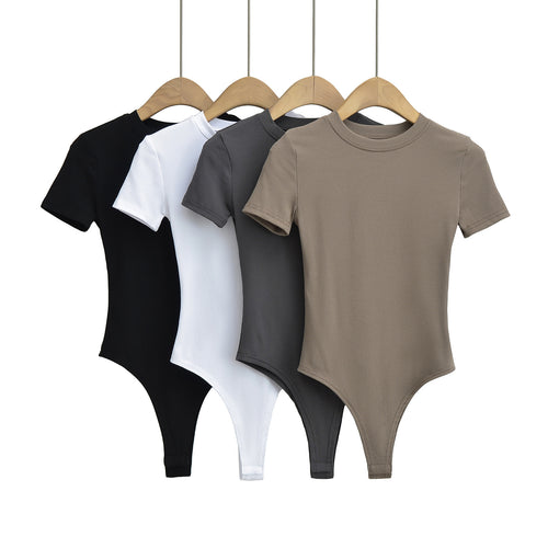 Dame bodysuit med kort arm og figurtilpasset snit Stilla