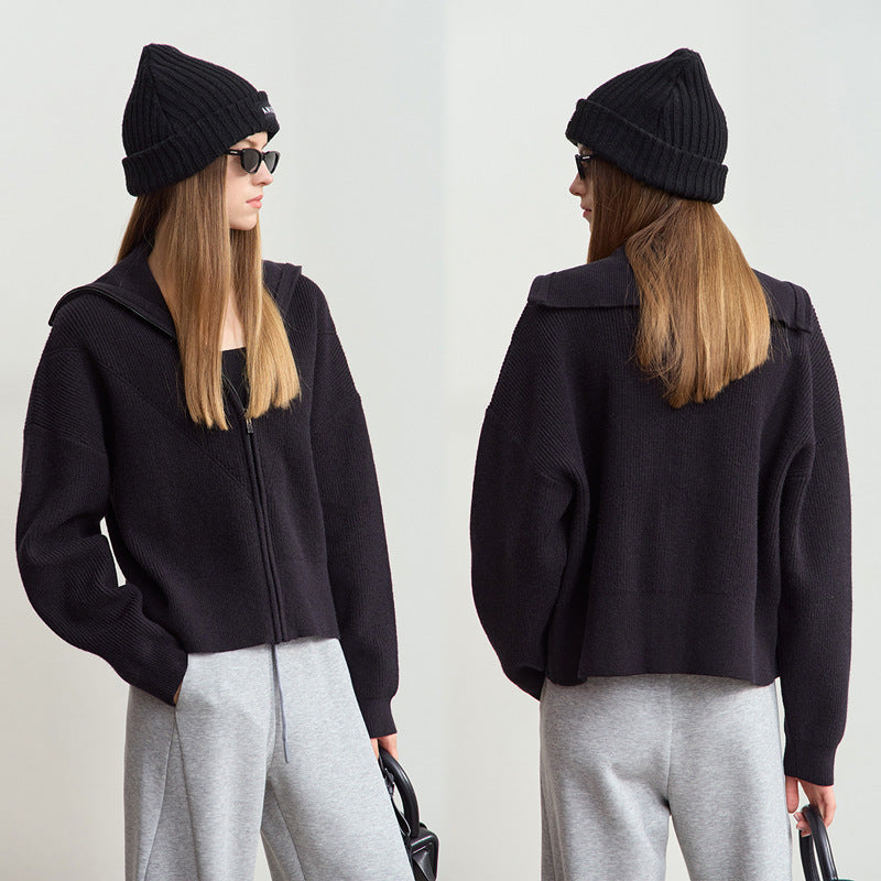 Dame mode oversized hoodie med lynlås Stilla