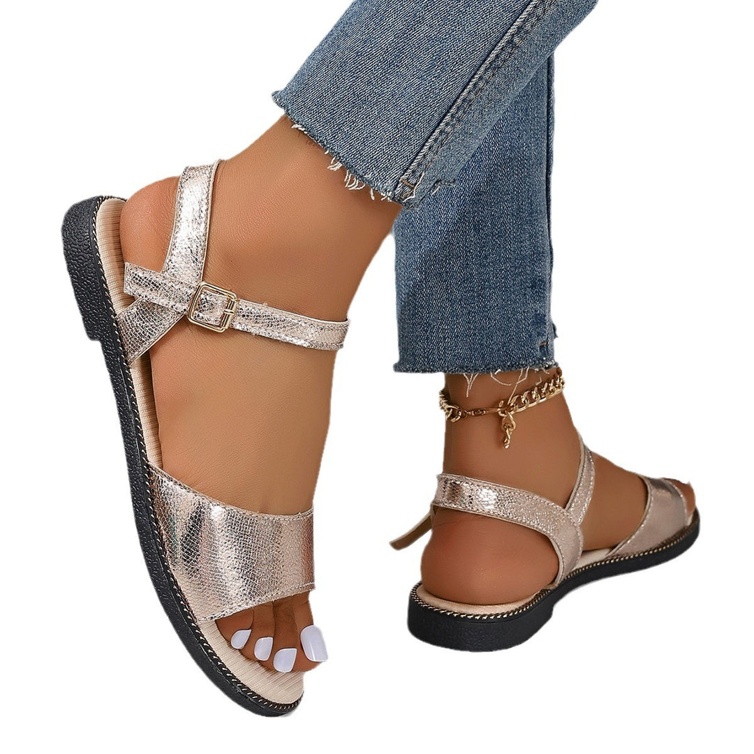 Damer komfortable sandaler med dekorativ glimmerdesign og elegant fodseng Stilla