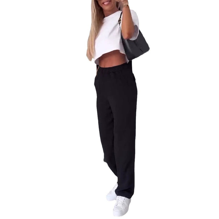 Dame Behagelige Culottes med sidelommer og elastisk Talje Stilla