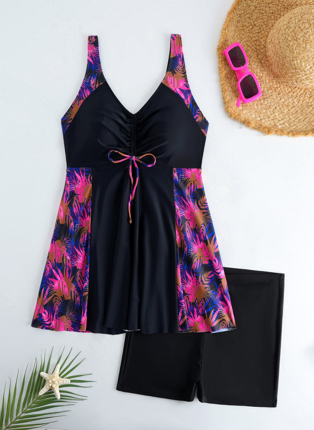 Dame Strandkjole Badedragt med elegant leopardmønster Skovae