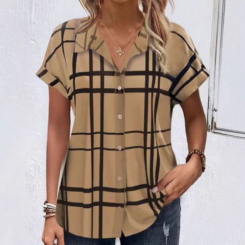 Dameternetternet Bluse med moderne design og to knapstolper Stilla