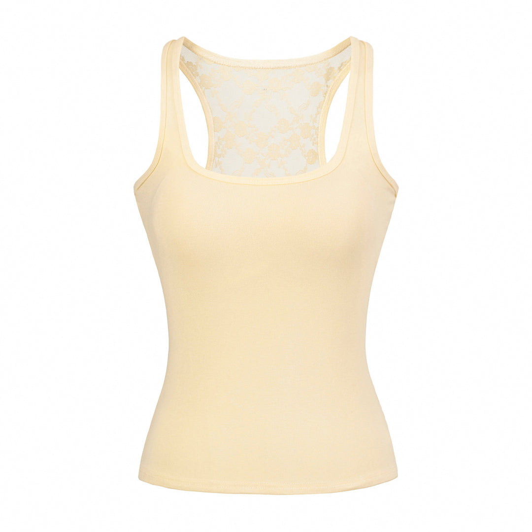 Dame Tanktop med elegant spidselement Stilla