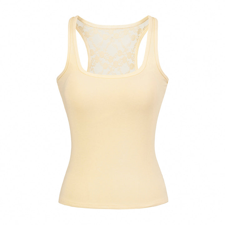 Dame Tanktop med elegant spidselement Stilla