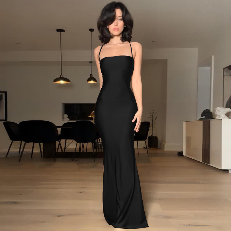 Damer Elegant figursyet aftenkjole med fine spaghetti-stropper Skovae