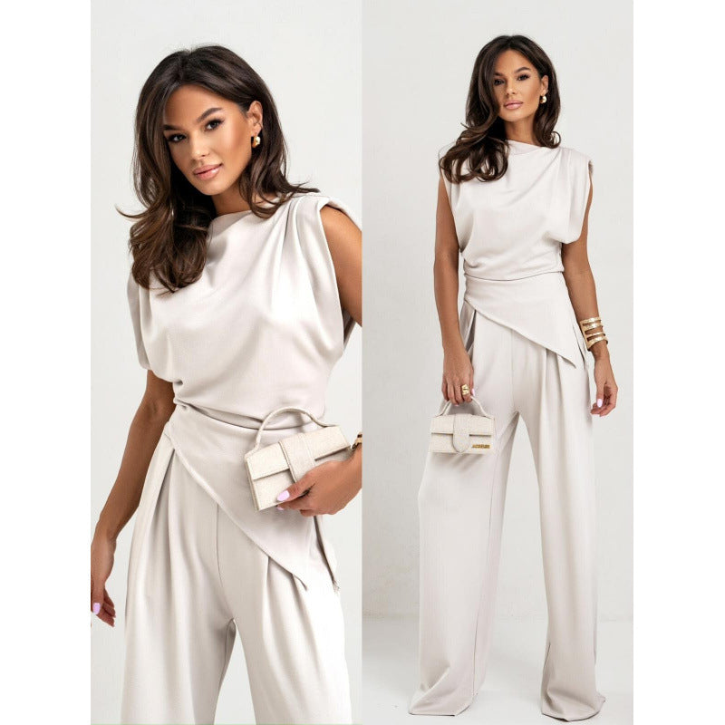 Dame Sophisticated Bredbenet Jumpsuit Stilla