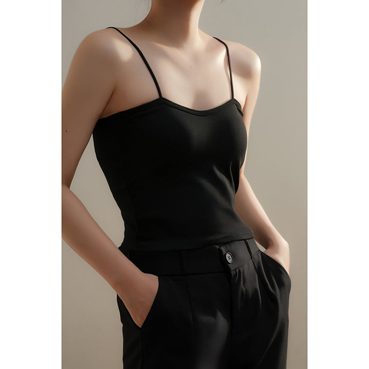Femme Justerbare Stropper Satin Cami Top Stilla