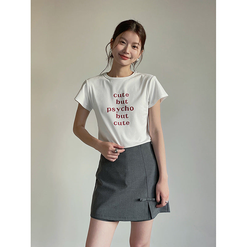 Dame T-shirt med stilfuldt tryk Stilla