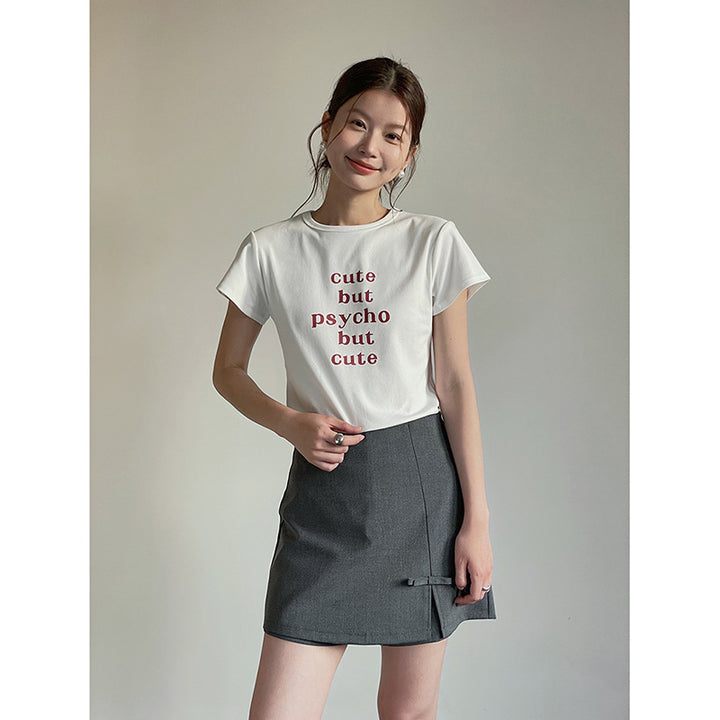 Dame T-shirt med stilfuldt tryk Stilla