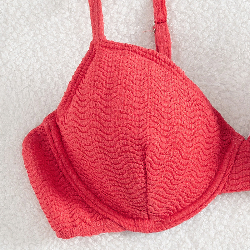 Dame Push-Up-Bikini med stilfulde teksturer Skovae