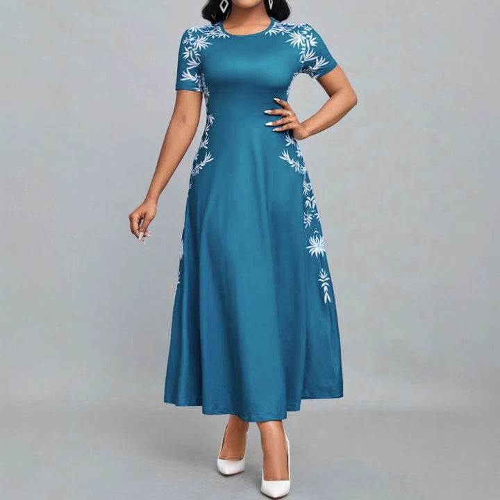 Dame Elegant Maxikjole med florale broderier Skovae