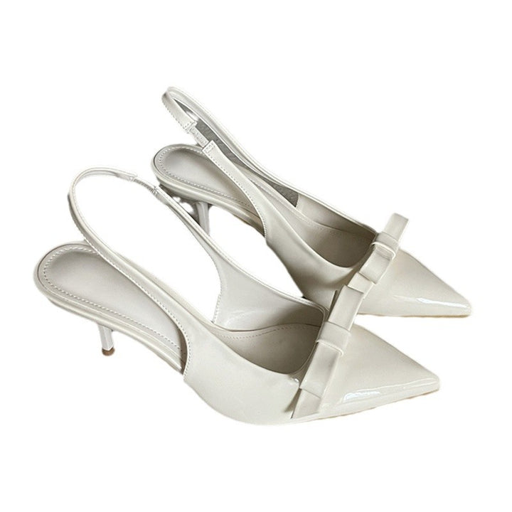 Dame Slingback Pumps med elegant sløjfedetalje og spids tå Stilla