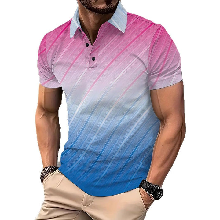 Herrer polo shirt med innovativ farvegradient og åndbare egenskaber Stilla