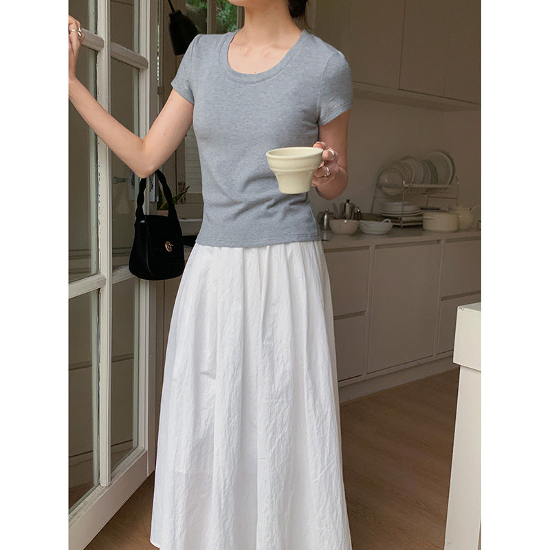 Damer Elegant og behagelig Rundhalset T-shirt Stilla