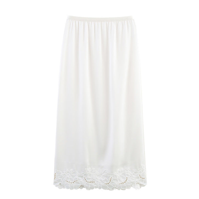Dame elegant maxiskørt med floral spidseindsats Stilla