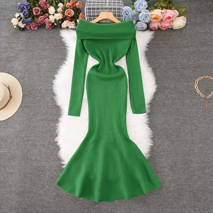 Dame Off-Shoulder Havfrue Stil Maxi Kjole Stilla
