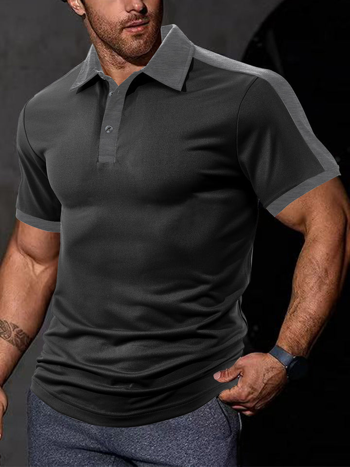Herrer med figurtilpasset kontrast-polo-shirt med skulderpas og skjortekrave Skovae