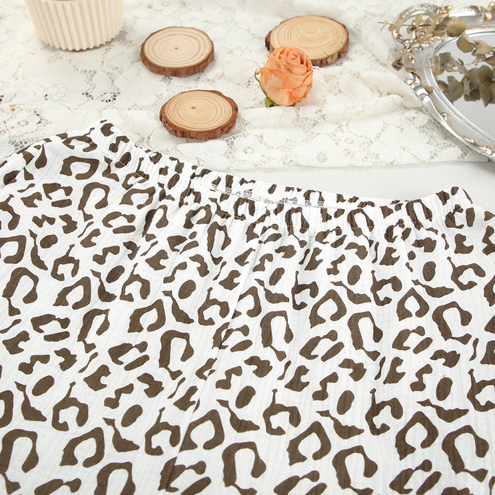 Dame moderigtigt lounge-sæt med leopardprint og elegant jakke Stilla