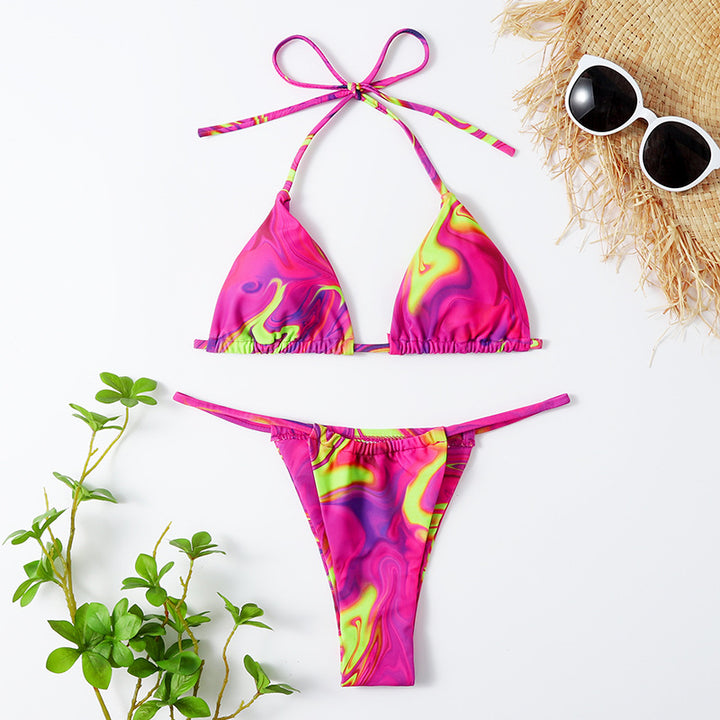 Damer Bikini-sæt med spændende marmor-mønster Stilla