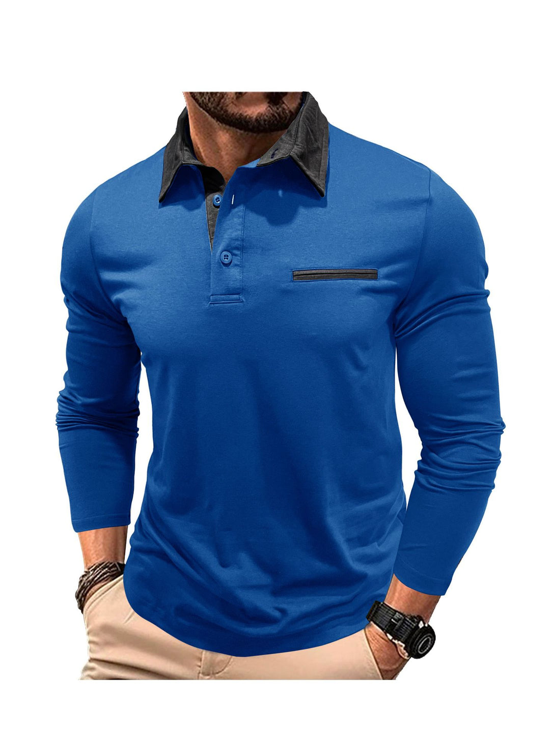 Herrer Langærmet Poloshirt Stilla