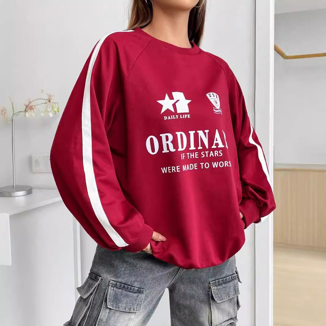Kvinders afslappede sweatshirt med kreative grafik og voluminøse ærmer Stilla