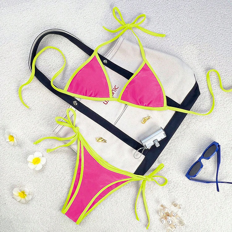 Dame Triangel-Bikini med justerbare stropper og elegant design Skovae