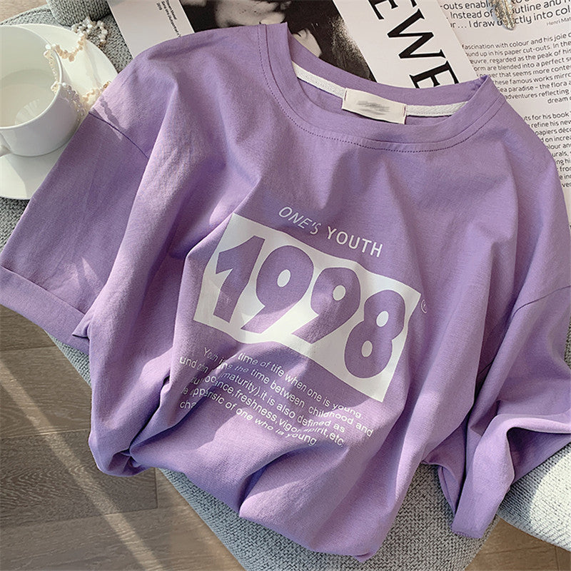Femme Vintage Grafisk Trykt T-Shirt Stilla