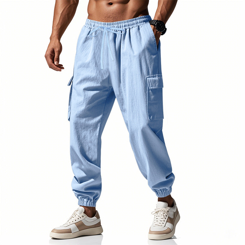 Herrer nan konisk skrånende joggere i utilitarisk stil med elastisk talje, snøre og klaplommer Skovae