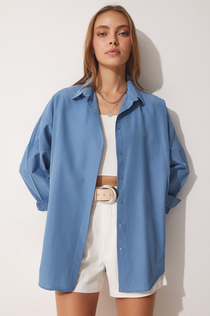 Dame Oversized Bluse med lange ærmer Stilla