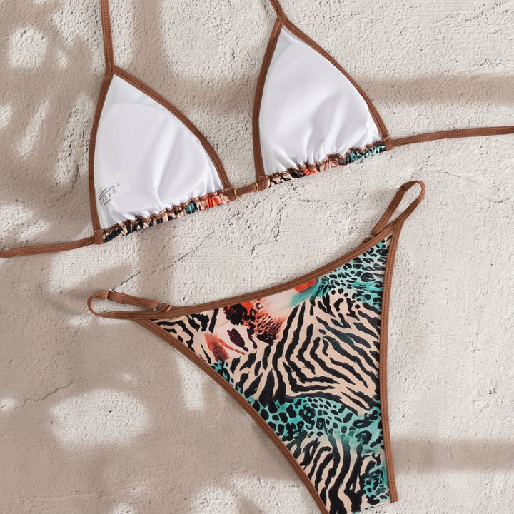 Dame Triangel-Bikini med dyreprint Skovae