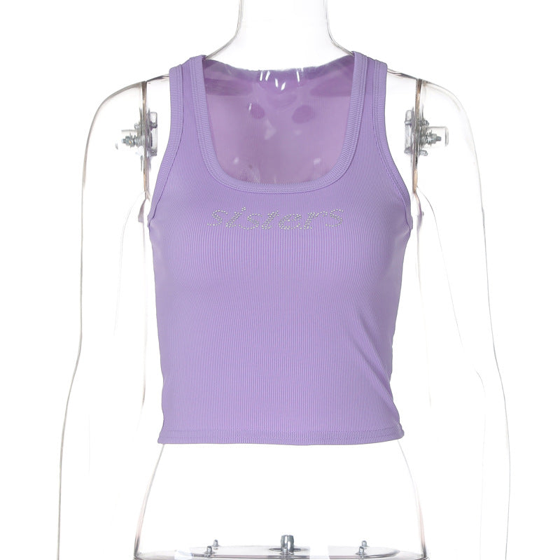 Dame Crop Top med glitrende design Stilla