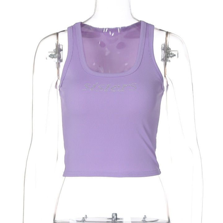 Dame Crop Top med glitrende design Stilla