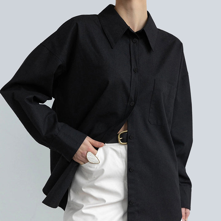 Dame Elegant og behagelig skjorte bluse med moderne snit og brystlomme Stilla